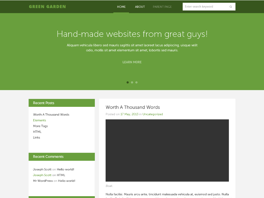 Green Garden Environment WordPress Theme