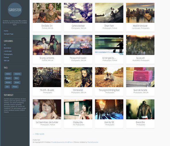 Gridster Lite Portfolio WordPress Theme