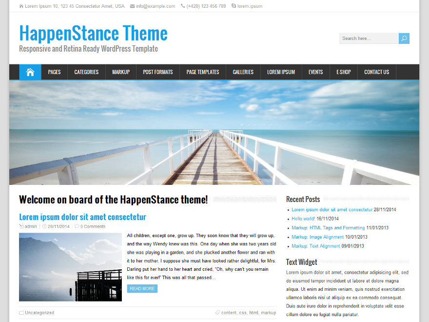 HappenStance Premium Event Management WordPress Theme