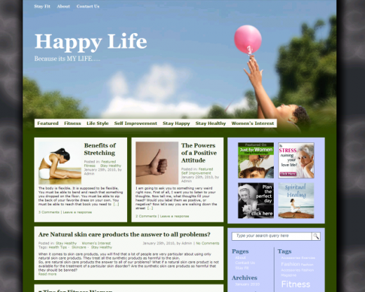 HappyLife Fitness WordPress Theme