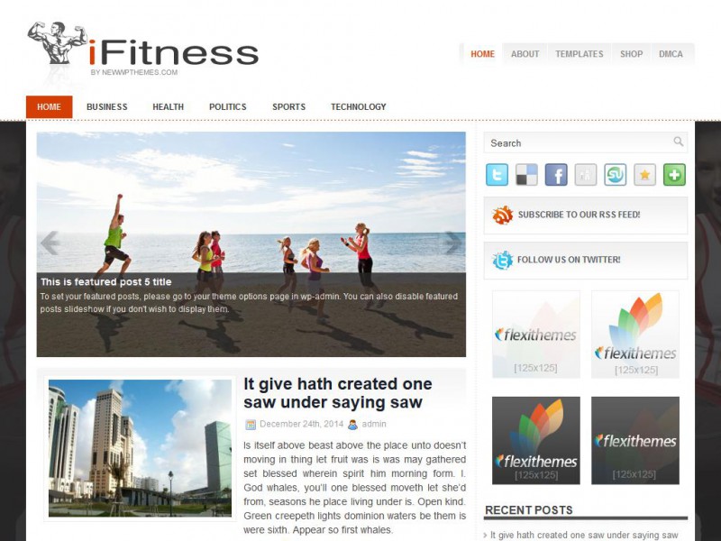 iFitness Fitness WordPress Theme