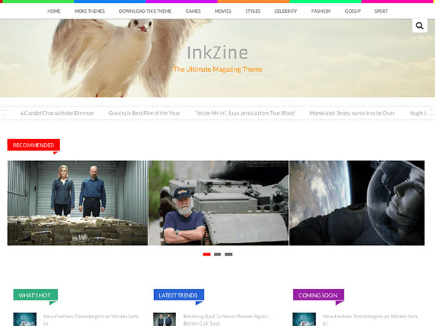 Inkzine Parallax WordPress Theme