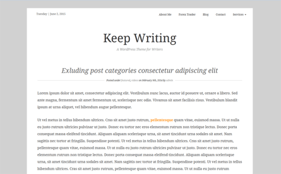 Keep Writing Writers and Authors WordPress Theme