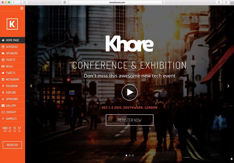 Khore Premium Event Management WordPress Theme