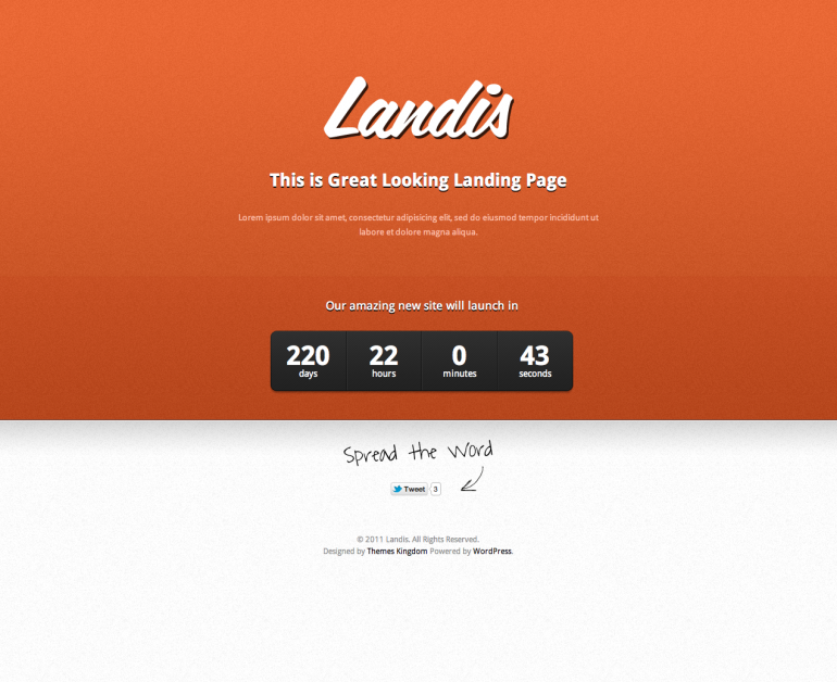 Landis Coming Soon WordPress Theme
