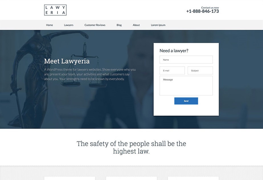 Lawyeria Lite Lawyer WordPress Theme