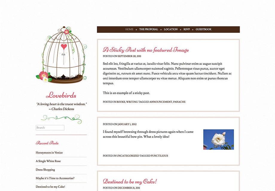 Lovebirds Wedding WordPress Theme