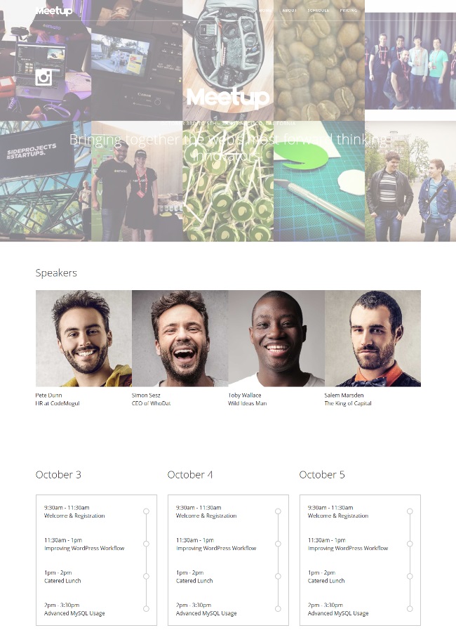 Meetup Premium Event Management WordPress Theme