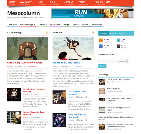 Mesocolumn E-Commerce WordPress Theme