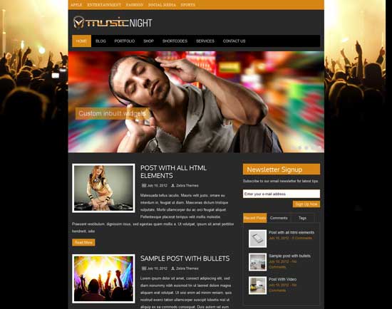 Metric Music WordPress Theme