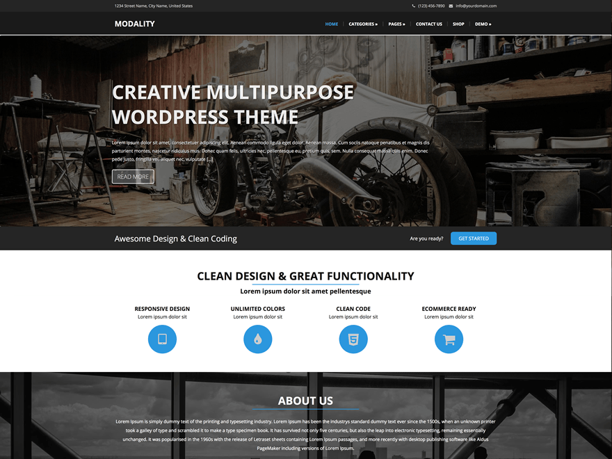 Modality Automotive WordPress Theme