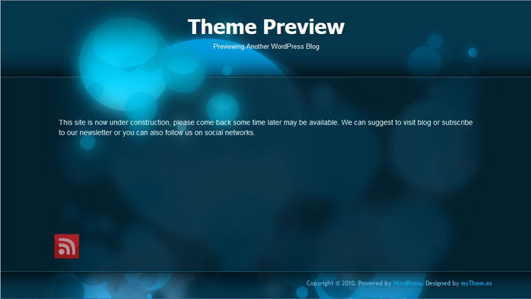 My Blue Construction Coming Soon WordPress Theme