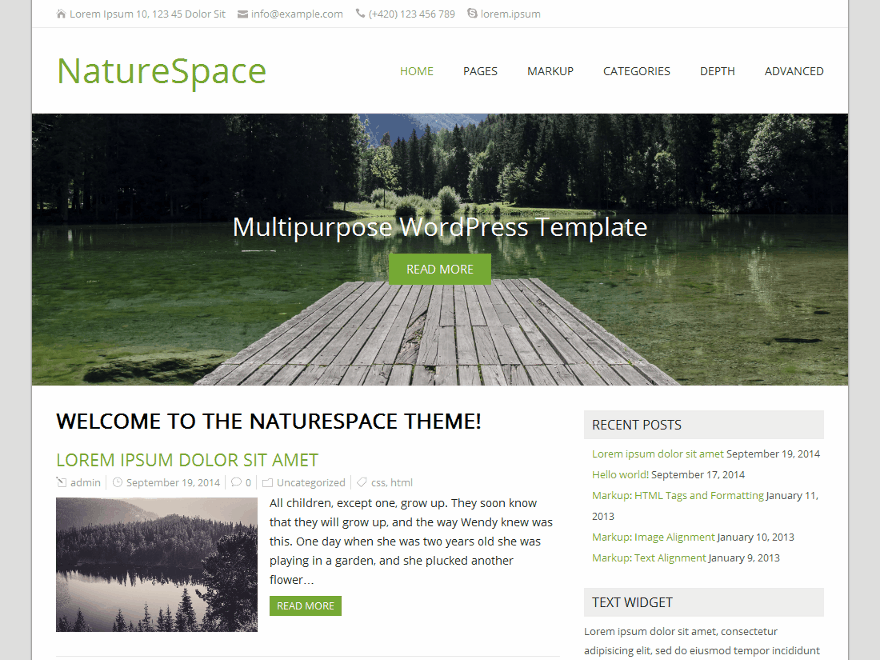NatureSpace Environment WordPress Theme