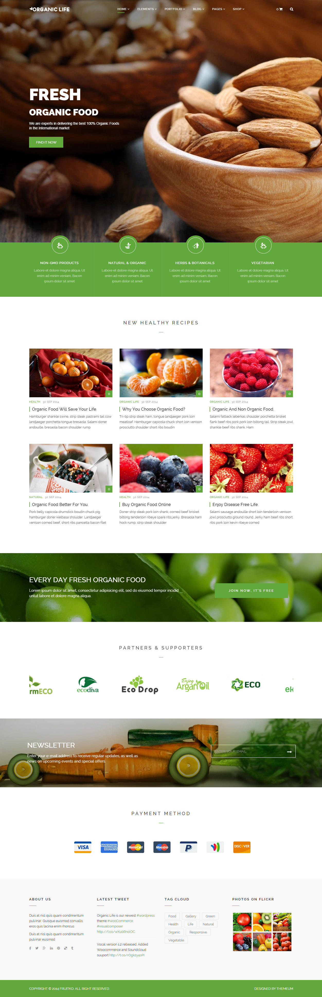 Organic Life Premium Farmin WordPress Theme