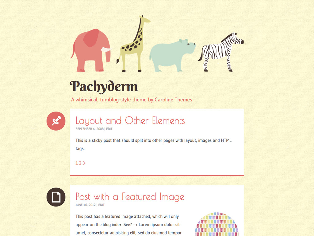 Pachyderm Tumblr WordPress Theme