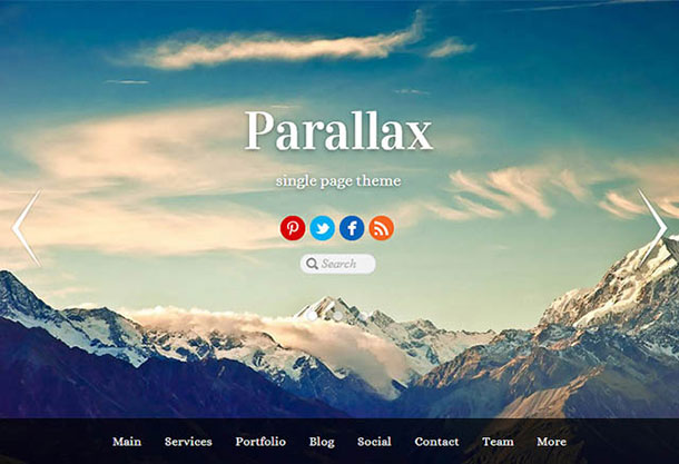 Parallax Premium Drag and Drop WordPress Theme
