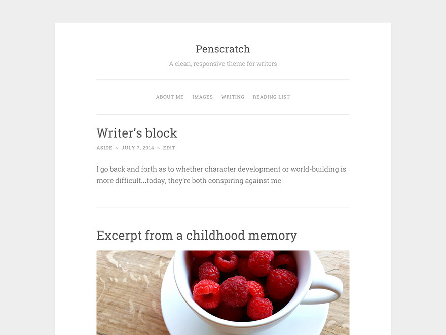 Penscratch Writers and Authors WordPress Theme