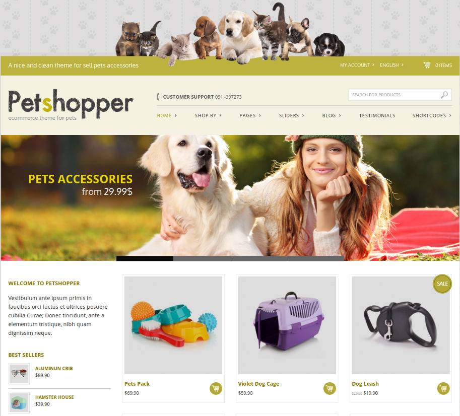 Petshopper E-Commerce WordPress Theme