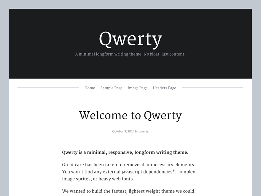 Qwerty Writers and Authors WordPress Theme