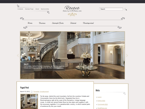 Rococo interior Design WordPress Theme