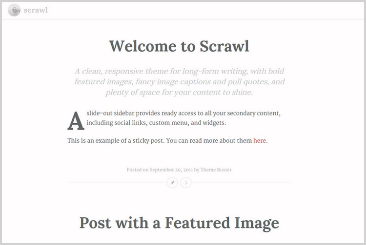 Scrawl Writers and Authors WordPress Theme