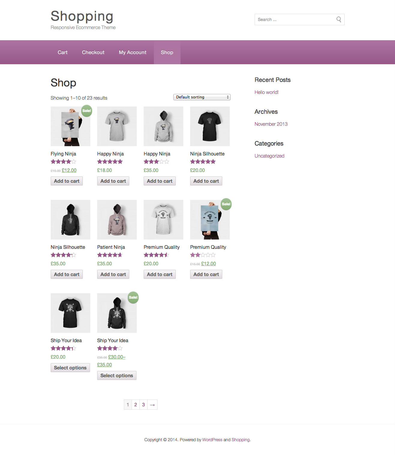 Shopping E-Commerce WordPress Theme