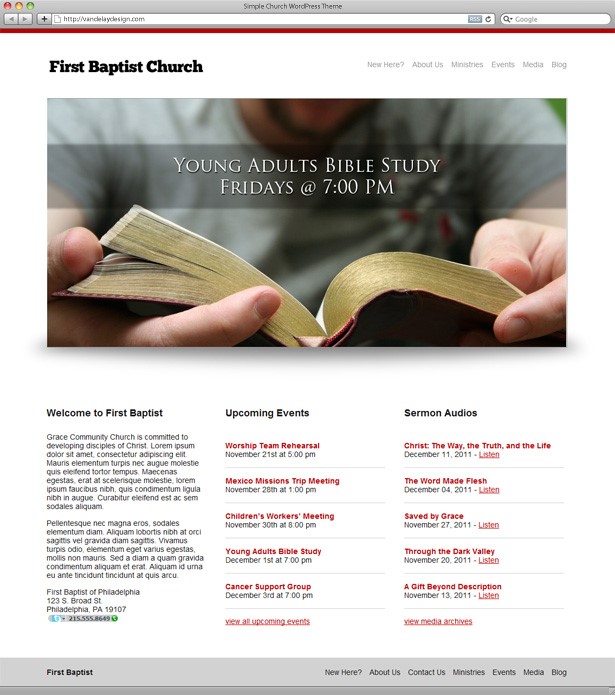 Simple Church Church WordPress Theme