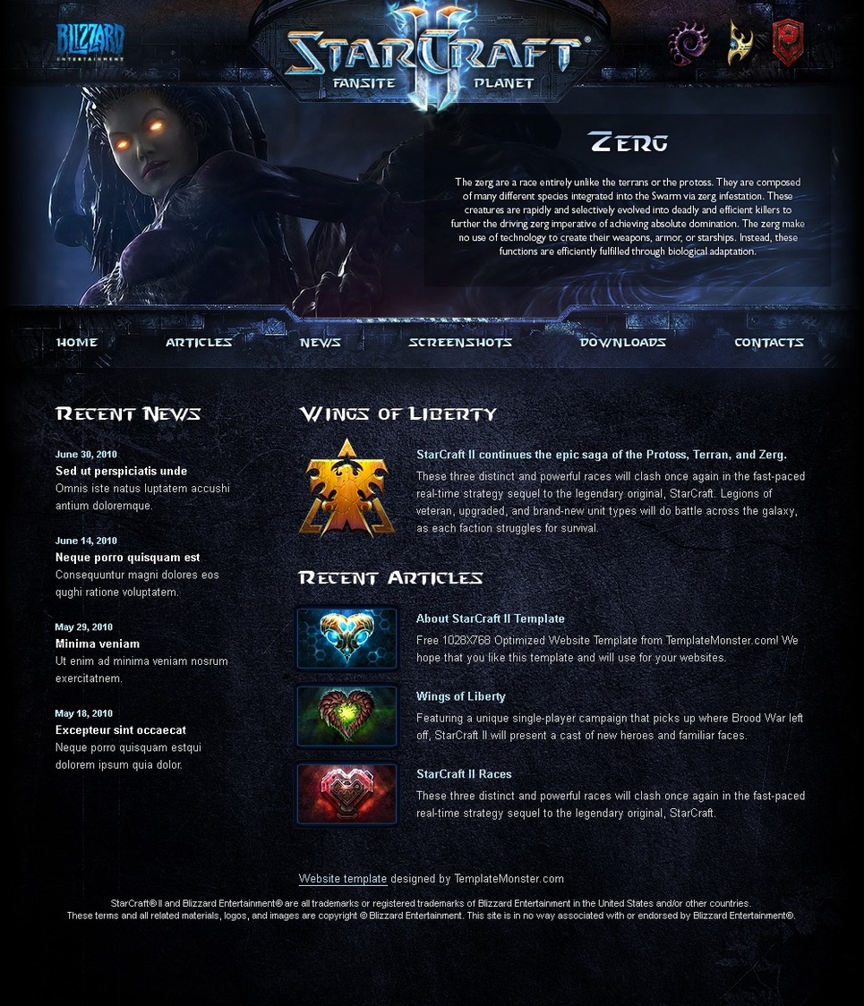 Starcraft Gaming WordPress Theme