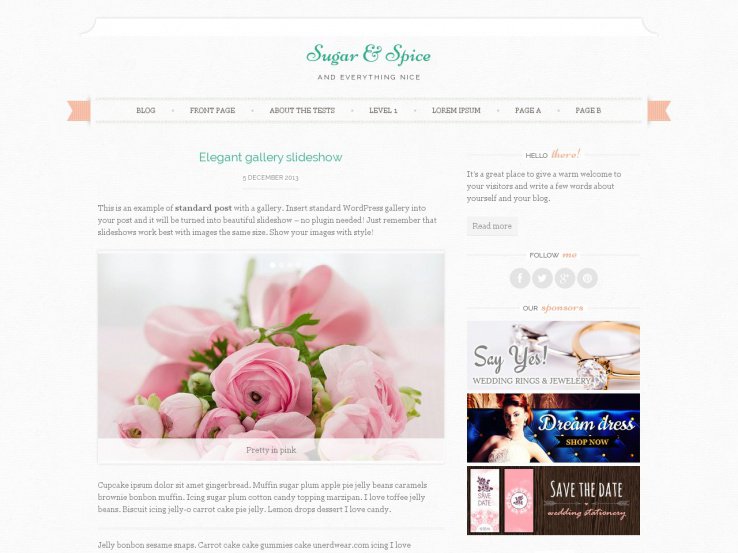 Sugar And Spice Wedding WordPress Theme
