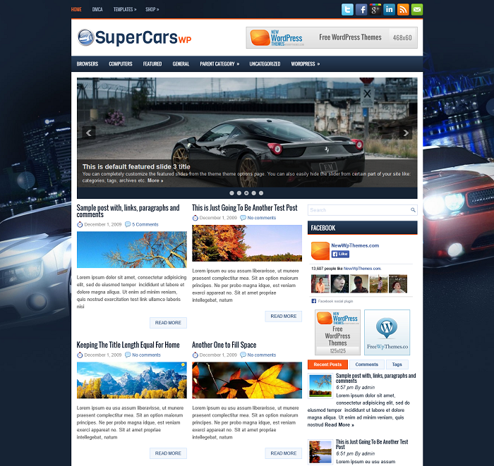 SuperCarsWp Automotive WordPress Theme