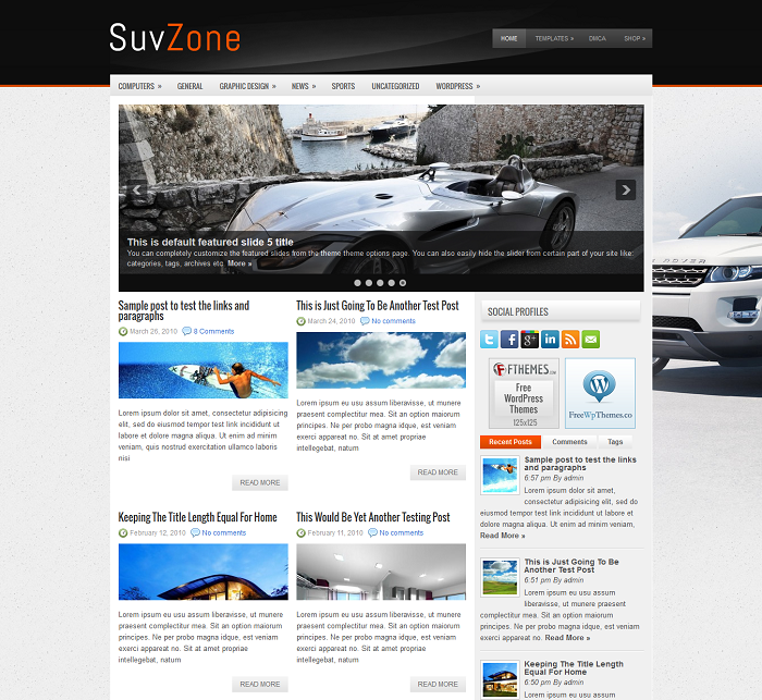 SuvZone Automotive WordPress Theme