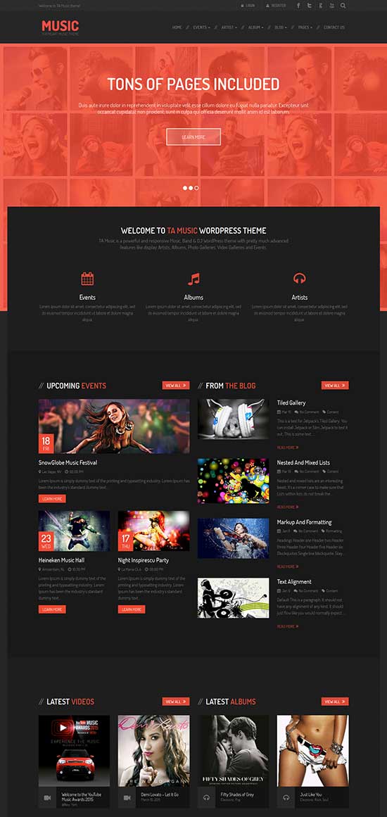 TA Music Music WordPress Theme