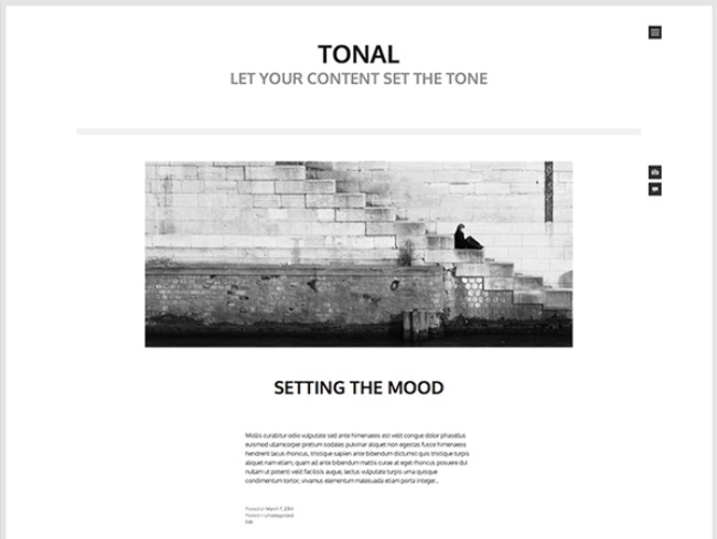 Tonal Minimalist WordPress Theme