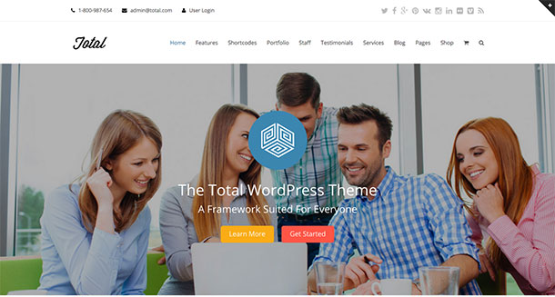 Total Premium Drag and Drop WordPress Theme