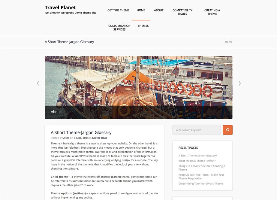 Travel Planet Travel WordPress Theme