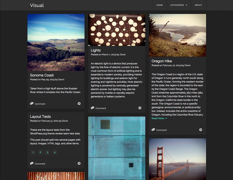 Visual Photography WordPress Theme