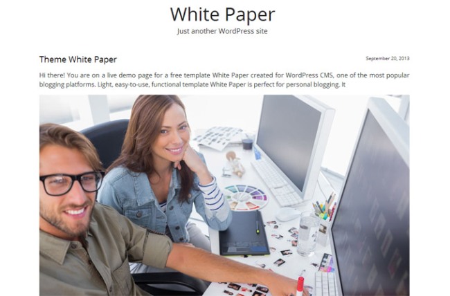 White Paper Minimalist WordPress Theme