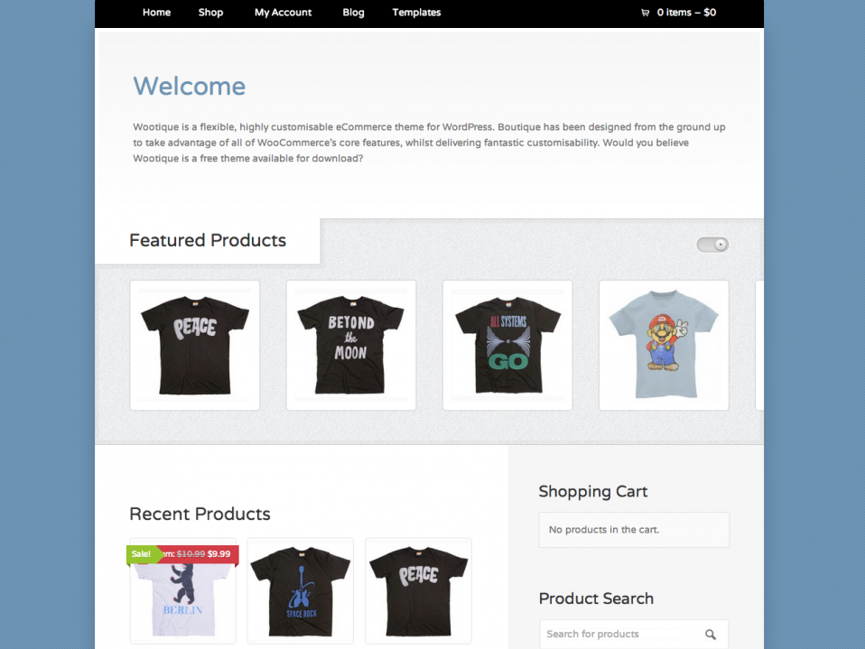 Wootique E-Commerce WordPress Theme