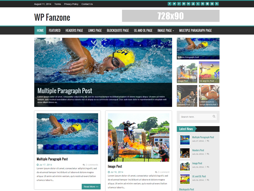 WP FanZone Premium Sports WordPress Theme