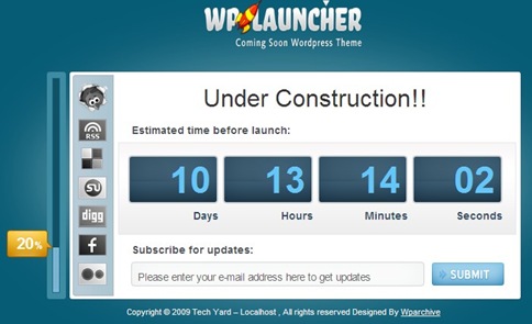 WPLauncher Coming Soon WordPress Theme