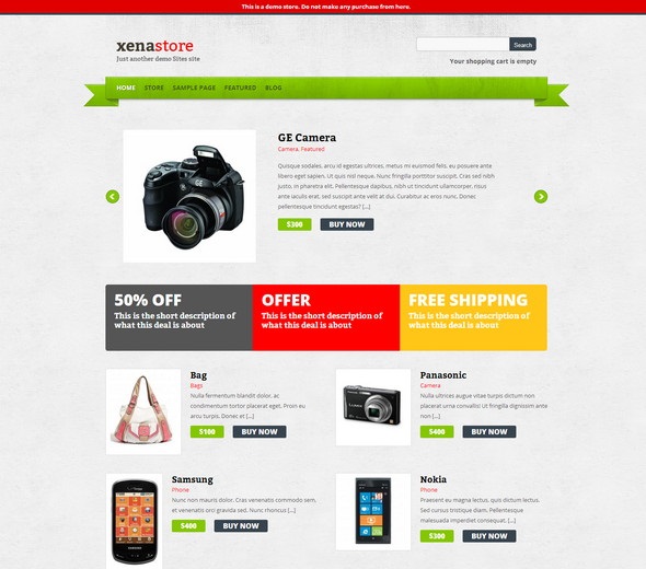 Xenastore E-Commerce WordPress Theme