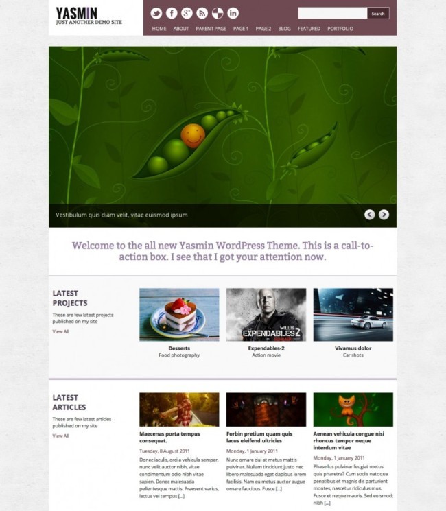 Yasmin Minimalist WordPress Theme