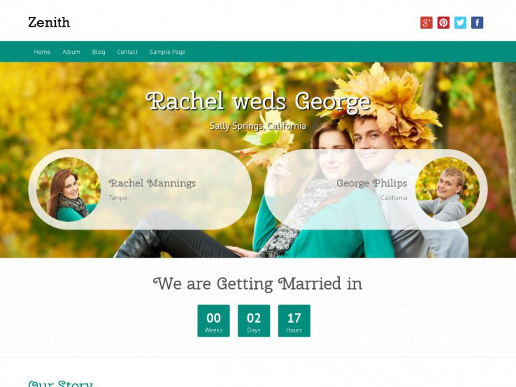 Zenith Wedding WordPress Theme