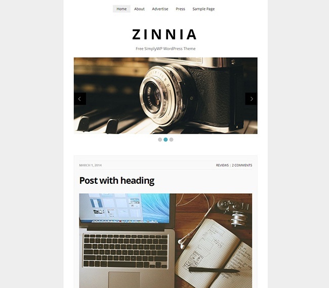 Zinnia Minimalist WordPress Theme