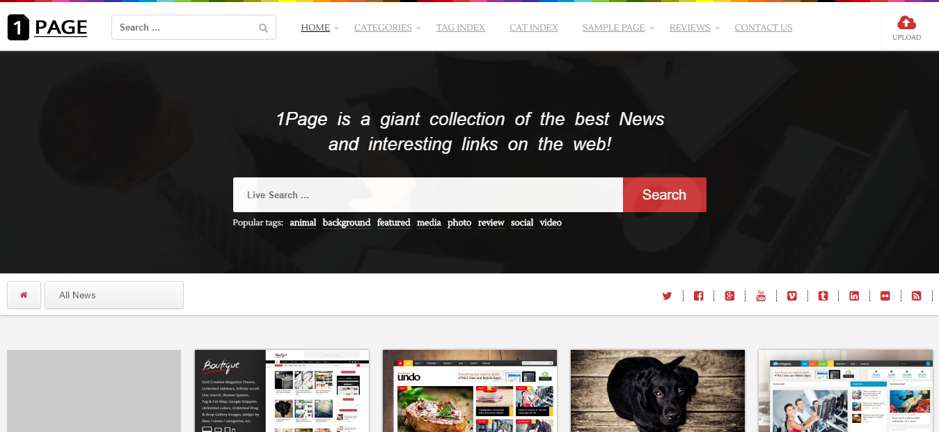 1Page Pinterest WordPress Theme