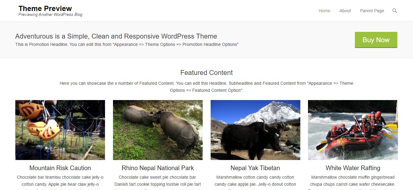 Adventurous Free And Premium HTML5 WordPress Theme