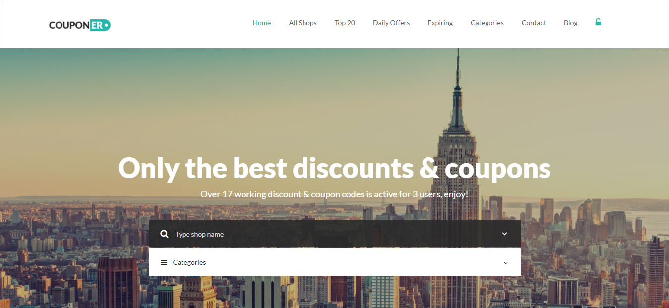 Couponer Coupons And Deals WordPress Theme