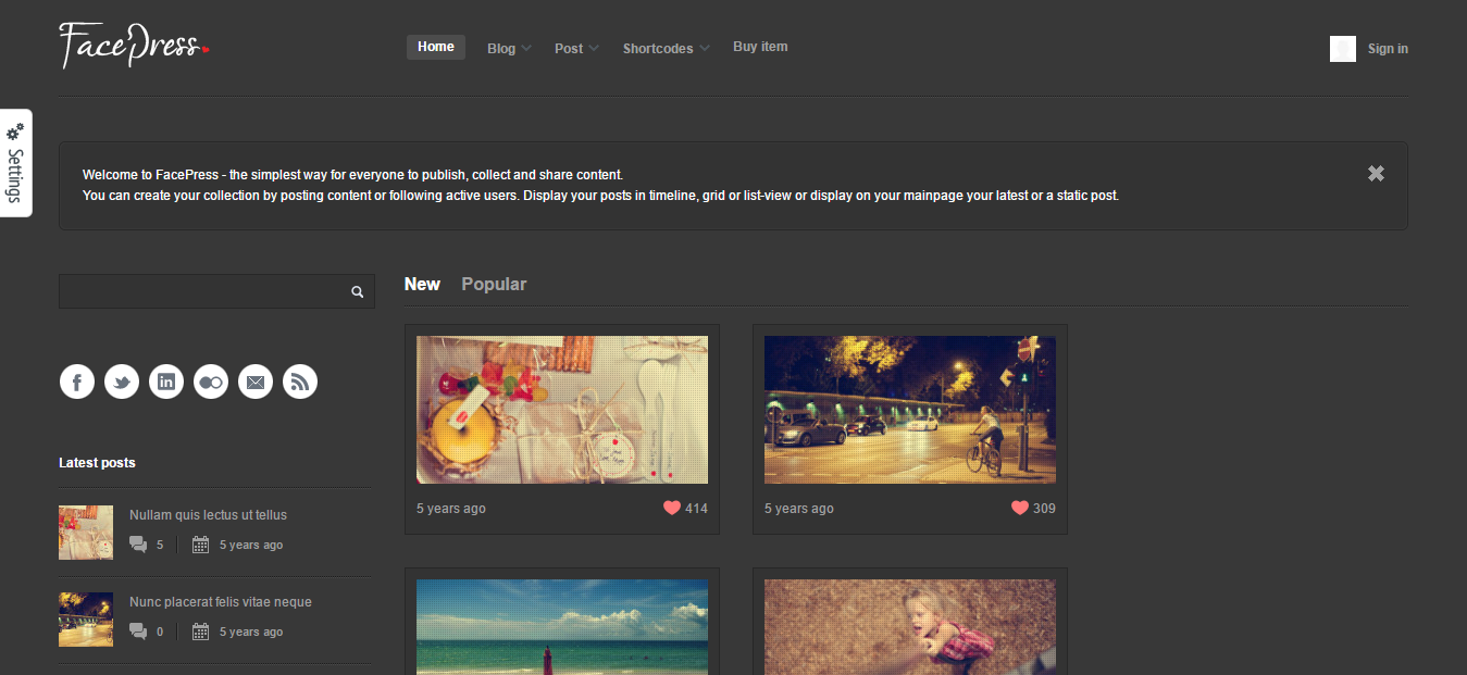 FacePress Content Sharing WordPress Theme