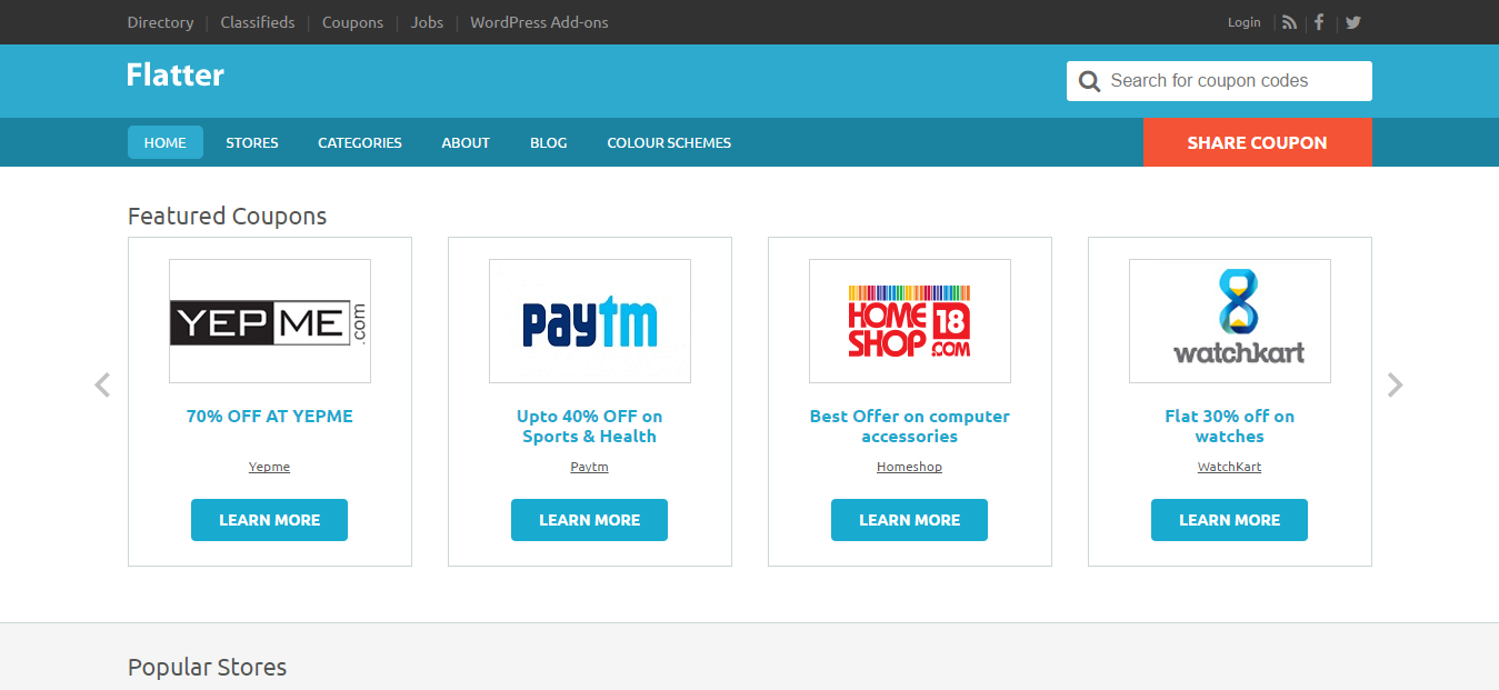 Flatter Coupons And Deals WordPress Theme