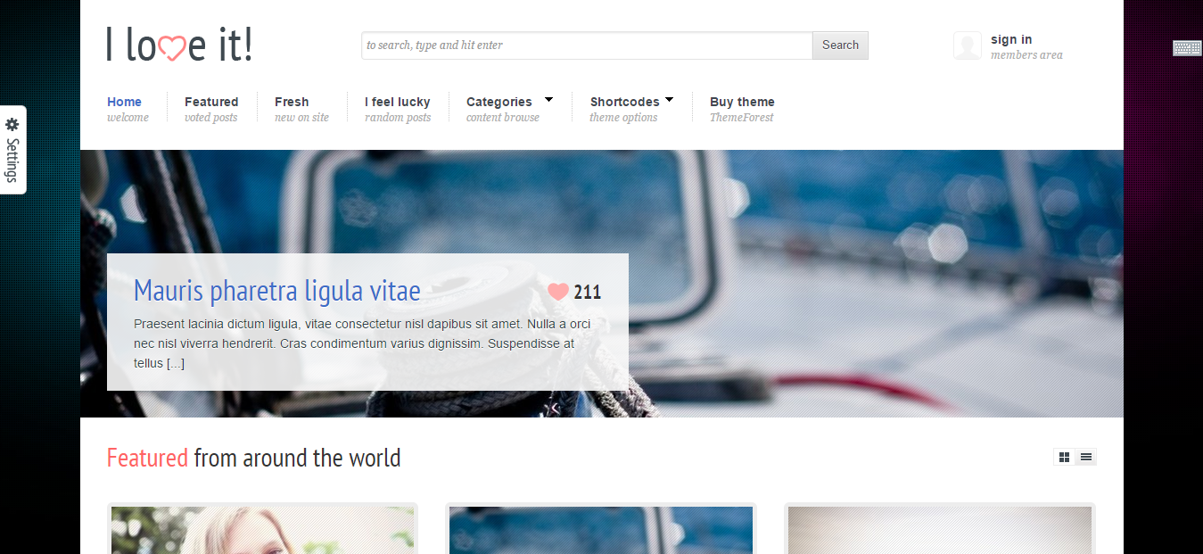 I Love It Content Sharing WordPress Theme